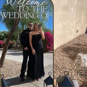 Lulu's Celebratory Aesthetic Black Pleated Dress